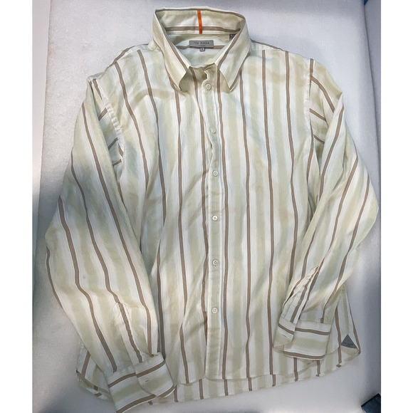 Ted Baker Button Up Dress Shirt Size 5 US 42 XL GnuFashion - Picture 1 of 14